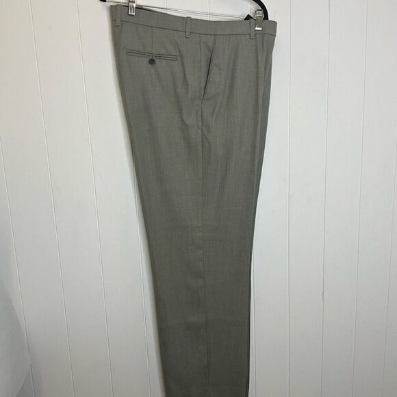 Perry Ellis Portfolio Men's 38x32 Grey Flat Front Dress Pants Trousers Slacks - Picture 4 of 15